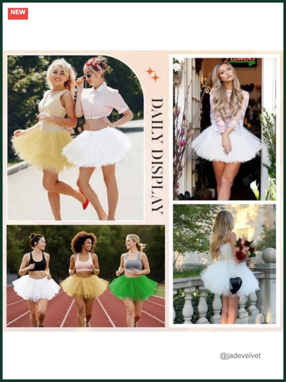 5-Layer Tulle Tutu Skirt Elastic Waist Dance Costume - Picture 5 of 6